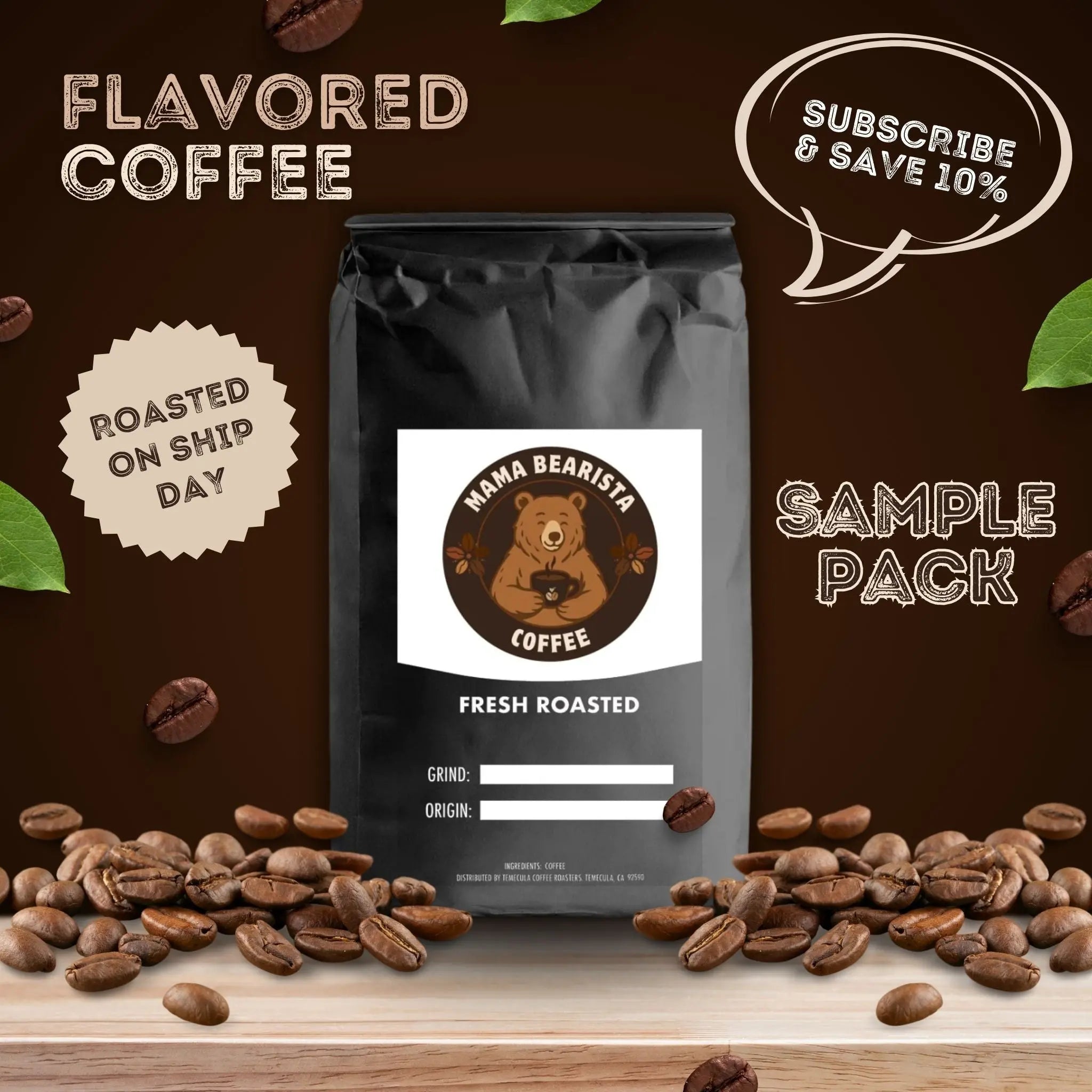 Flavored Coffees Sample Pack Mama Bearista Coffee